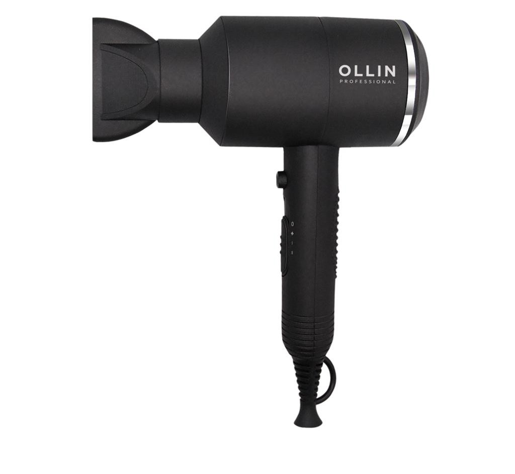 Фен OLLIN Prof OL-7115 Compact мощность 1500W, 510гр. 2 насадки-ЗАМОК, диффузор, черный