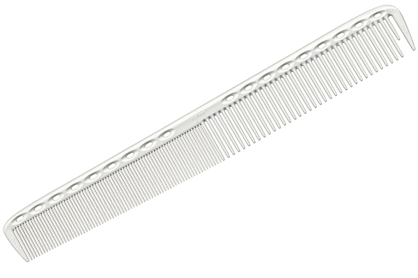 Расчёска для стрижки с рельефным обушком и отступным зубцом, длина 215мм. белая