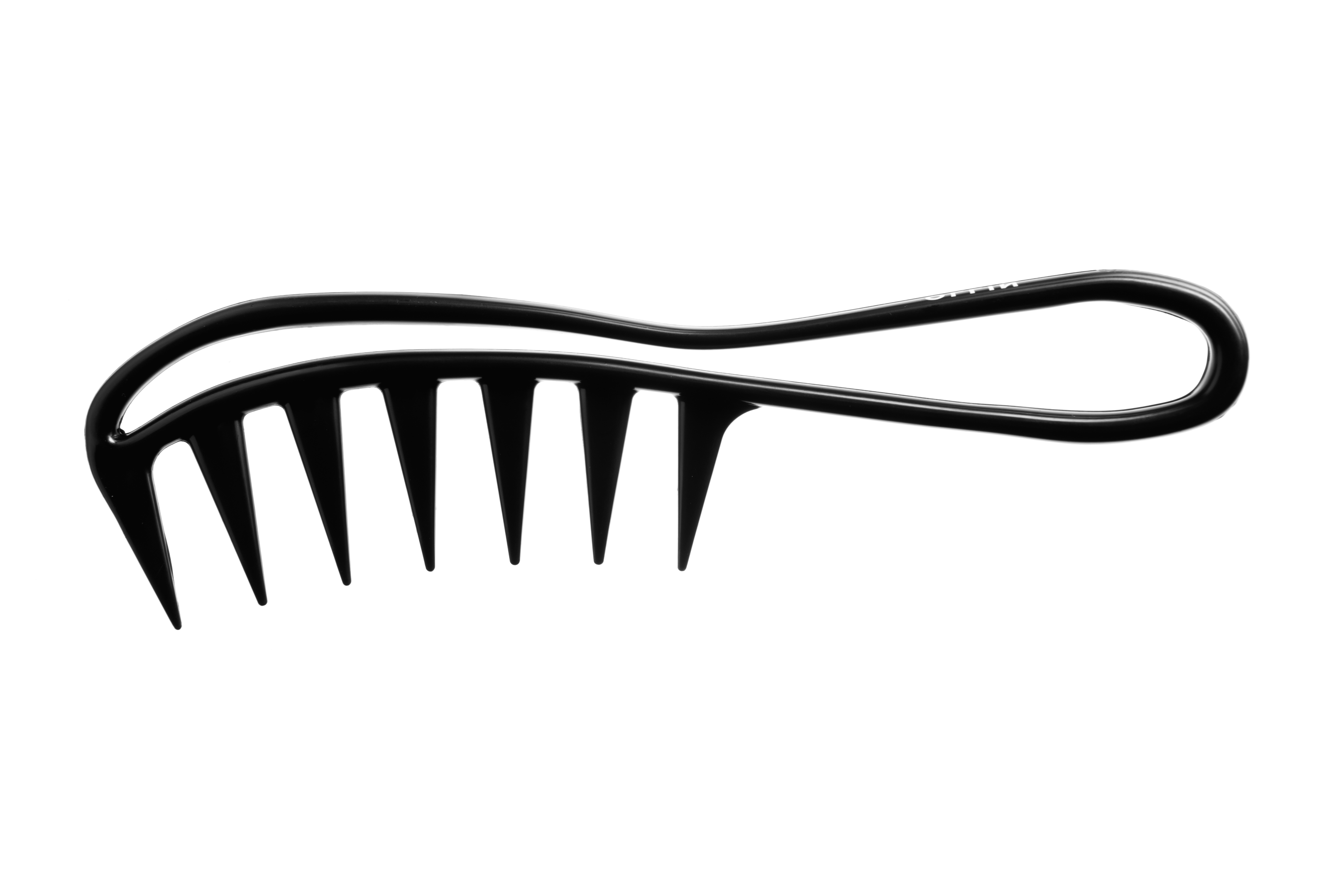 Расческа OLLIN Prof пластик гребень с крупными зубцами и ручкой, изогнутая 19см
