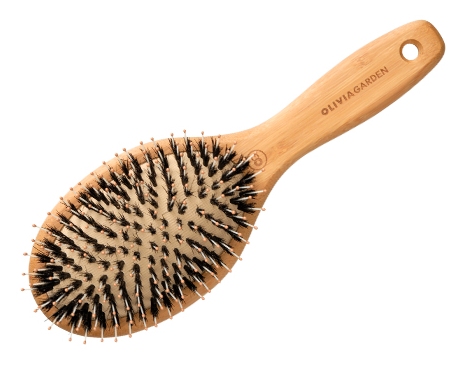 Щетка массажная Olivia Garden Bamboo Touch M нейлон 13 рядов, овальная, бамбуковая
