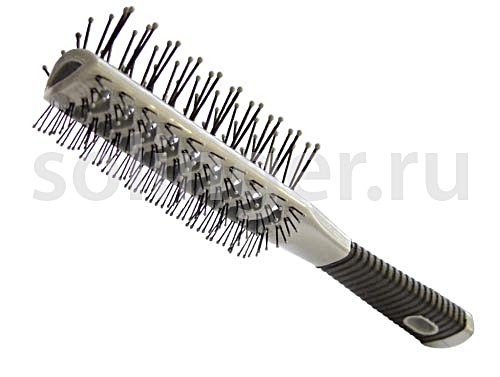 Щетка туннельная двухсторонняя Hairway "Vent" серебрянная с прорез ручкой