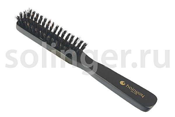Щетка для укладки Hairway Black Imagin натур щетина 4 ряда, деревянная черная