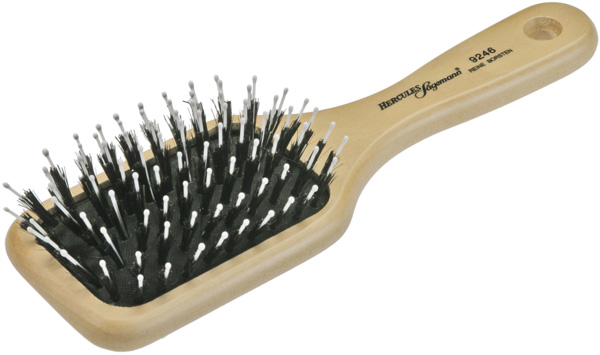 Щетка массажная HERCULES натур щетина/нейлон 8 рядов, светлое дерево