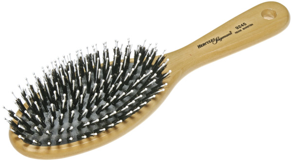 Щетка массажная HERCULES натур щетина/нейлон 11 рядов, светлое дерево
