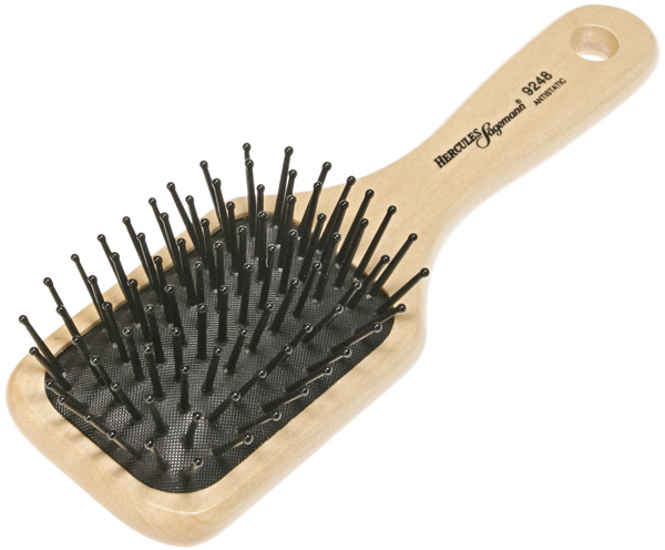 Щетка массажная HERCULES нейлон зубцы 8 рядов, светлое дерево