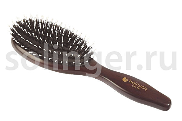 Щетка массажная Hairway Lady натур щетина/нейлон 9 рядов, деревянная Щетка массажная Hairway Lady натур щетина/нейлон 9 рядов, деревянная