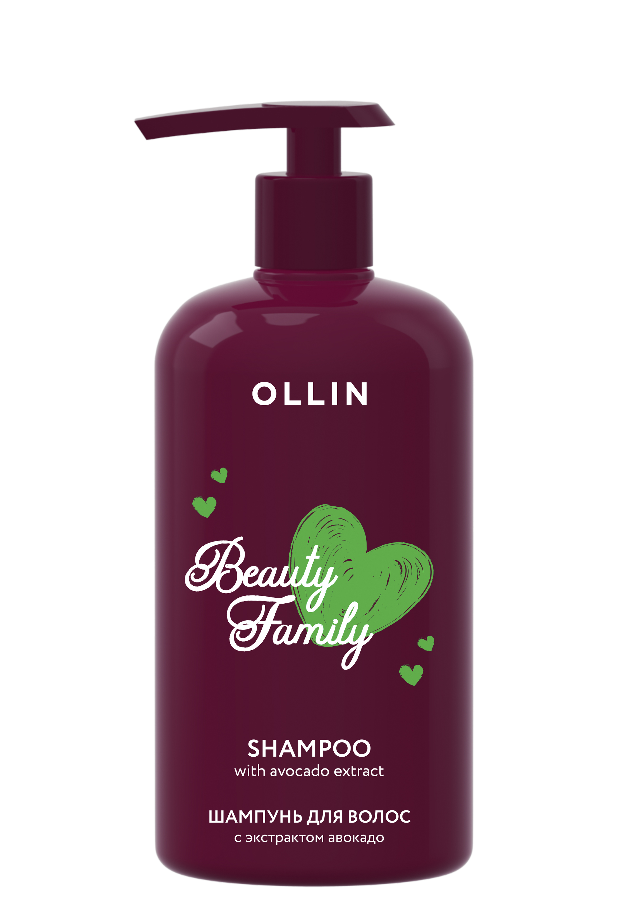 OLLIN BEAUTY FAMILY Шампунь для волос с экстрактом авокадо 500мл
