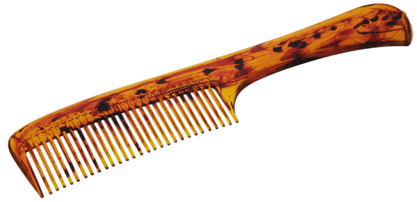 Расчёска EURO STIL пластик гребень с ручкой коричневая 