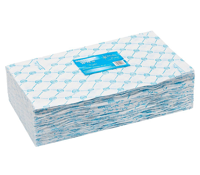 Полотенце(35*70) (50шт)  ПЛАСТ ЦВЕТНЫЕ спанлейс  50г/м/Whit Line/