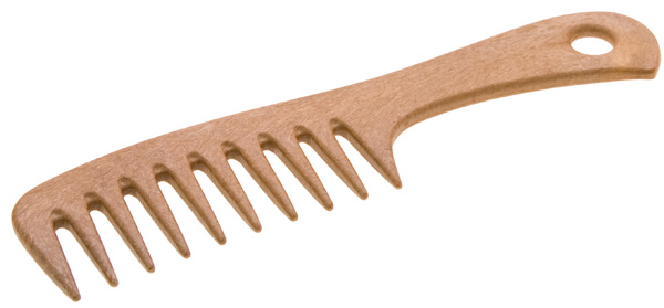 Расчёска EURO STIL деревянная гребень с ручкой коричневая