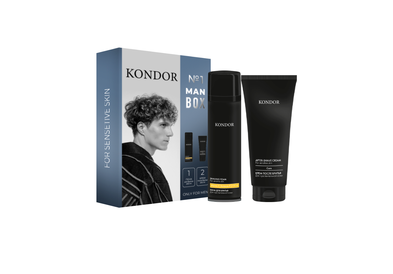 KONDOR Набор для мужчин (Пена для бритья 200мл, Крем после бритья 200мл)