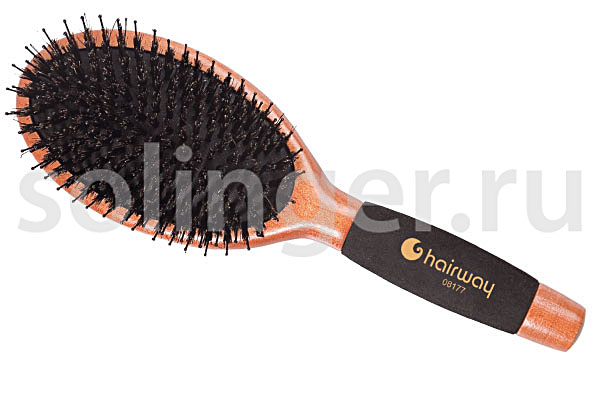 Щетка массажная Hairway Felicity натур щетина/нейлон 13 рядов, деревянная, полим ручка 