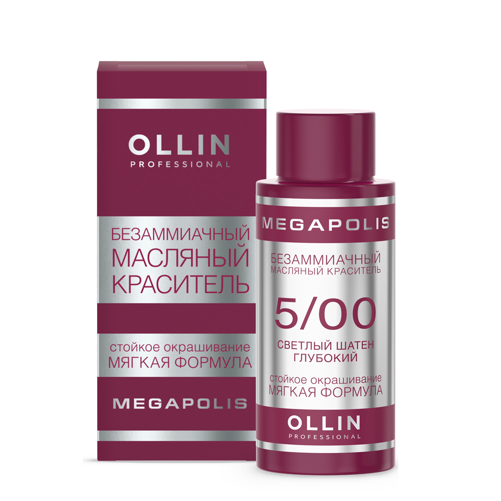 5/00 Ollin Megapolis светлый шатен глубокий 50мл Безаммиачный масляный краситель