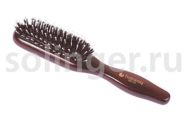 Щетка массажная Hairway Lady натур щетина/нейлон 9 рядов, деревянная Щетка массажная Hairway Lady натур щетина/нейлон 9 рядов, деревянная
