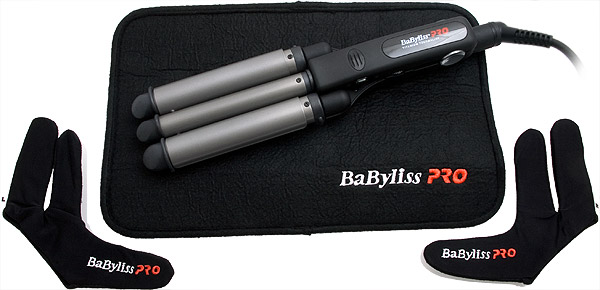 Плойка тройная BaByliss титан+турмалин (22,19,22мм) т/рег 140-220град