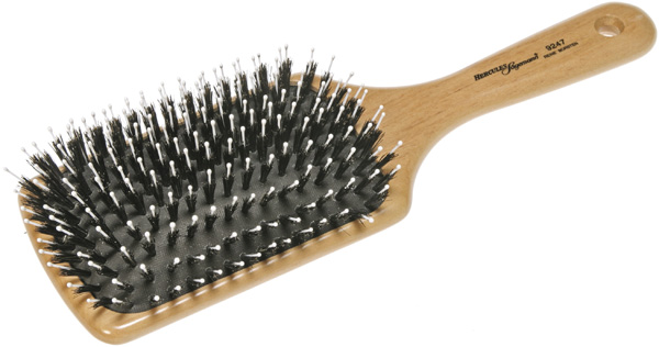 Щетка массажная HERCULES натур щетина/нейлон 11 рядов, светлое дерево